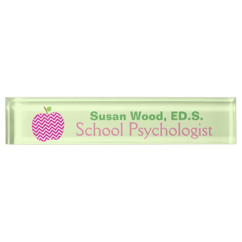 Chevron Apple School Psychologist Name Plate