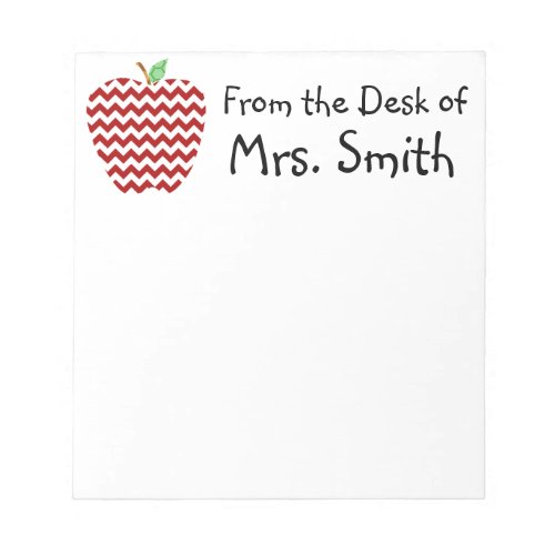 Chevron Apple Teachers Gift Notepad