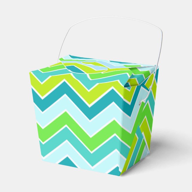 Chevron aqua teal green sample gift box (Front Side)