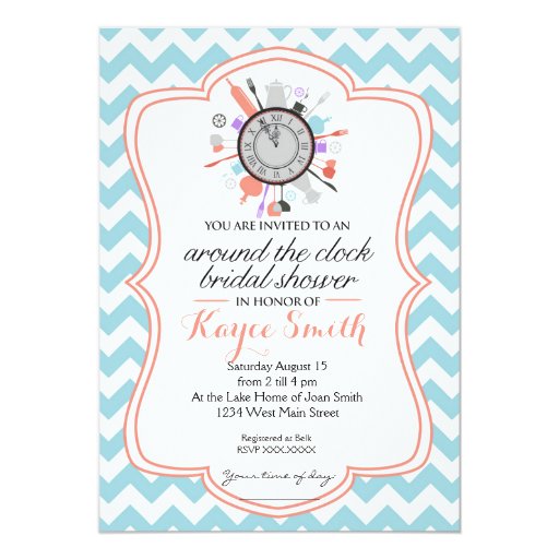 Around The Clock Wedding Shower Invitations 5