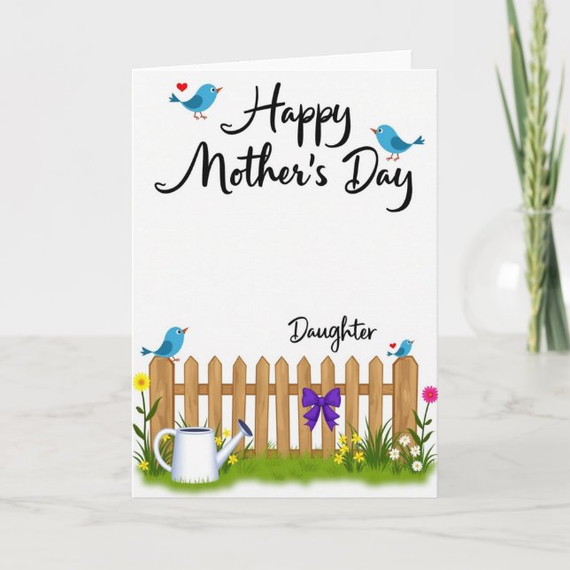 Chevron Azure Bird Day Card (Front)