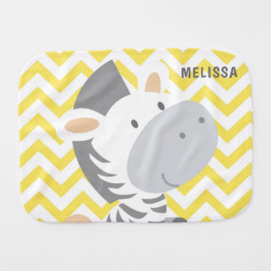 Chevron Baby Zebra ⎢Monogram Burp Cloth