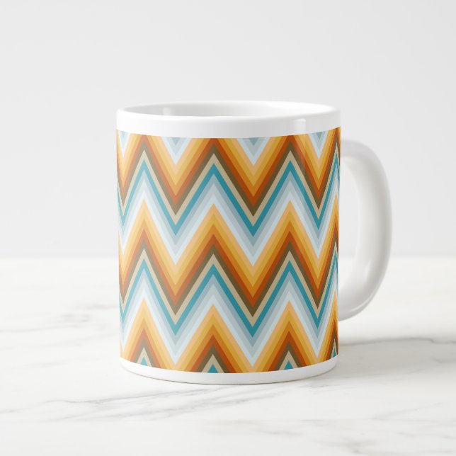 Chevron Background Pattern Giant Coffee Mug (Front Right)