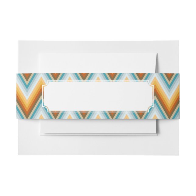 Chevron Background Pattern Invitation Belly Band (Front Example)