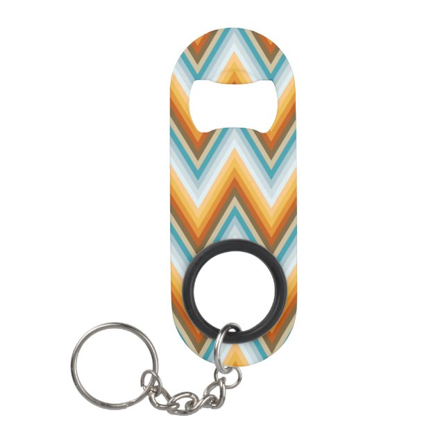 Chevron Background Pattern Keychain Bottle Opener (Front)