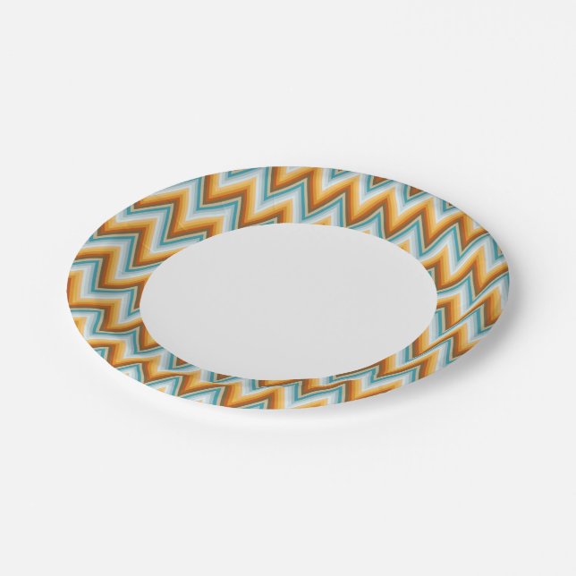 Chevron Background Pattern Paper Plates (Angled)