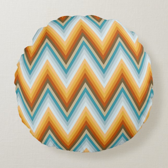 Chevron Background Pattern Round Pillow (Front)