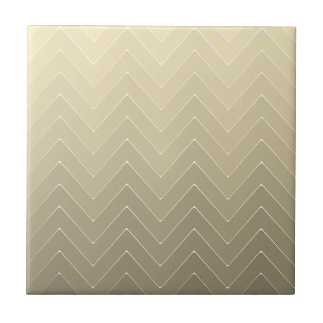 Chevron Backsplash Cappuccino Ombre Pattern Ceramic Tile (Front)