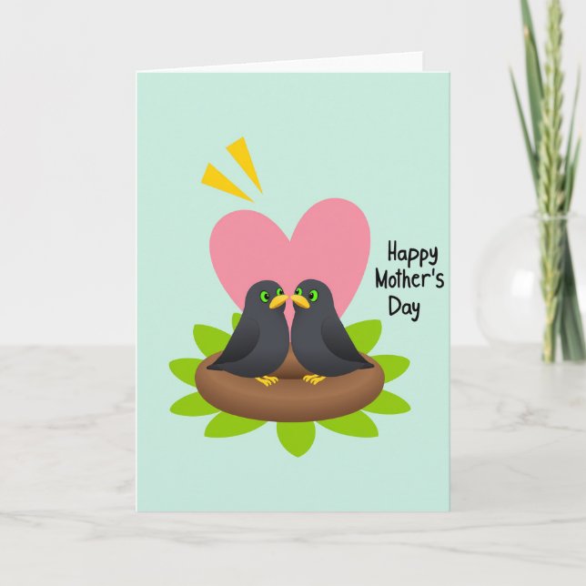 Chevron Birds Mothers Day Card (Front)