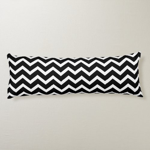 Chevron black and white long body pillow