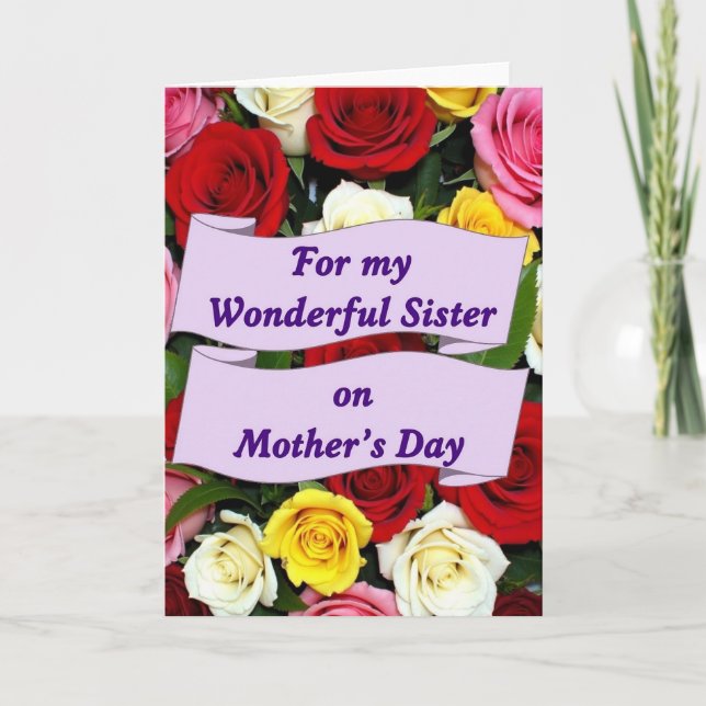 Chevron Blooms Sisterly Card (Front)