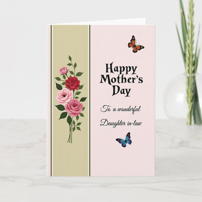 Chevron Blossom Greeting Card (Front)