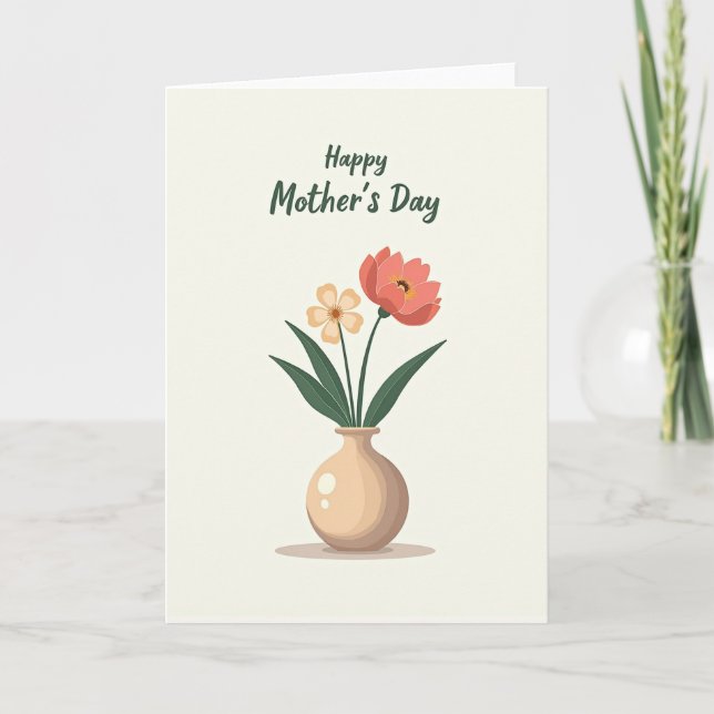 Chevron Blossom Wishes Card (Front)