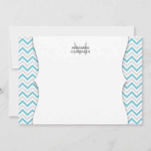 Chevron Blue and Modern Personalized (Front)