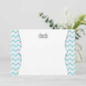Chevron Blue and Modern Personalized (Standing Front)