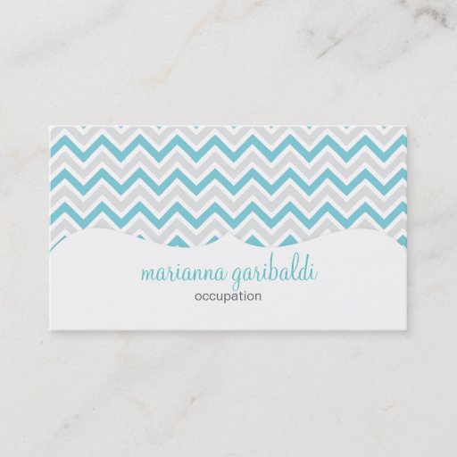 Customizable Chevron Blue and Modern Personalized Business Card Templates