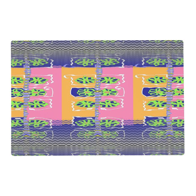 Chevron Blue Green  Placemat (Front)