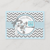 Chevron Blue Owl Diaper Raffle Ticket Enclosure Card (Back)