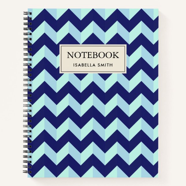 Chevron Blue Pattern Notebook (Front)