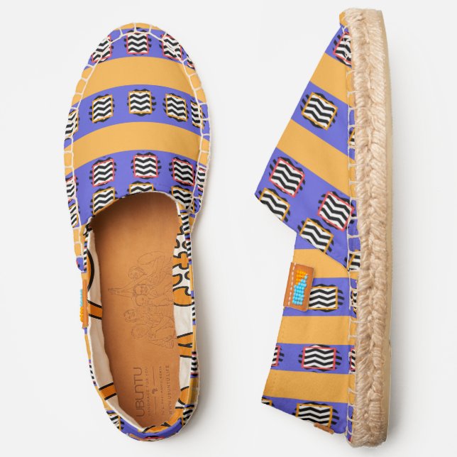 Chevron + Blue + Yellow Espadrilles (Side)