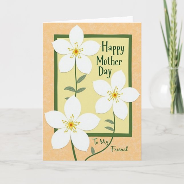 Chevron Botanical Greeting Card (Front)