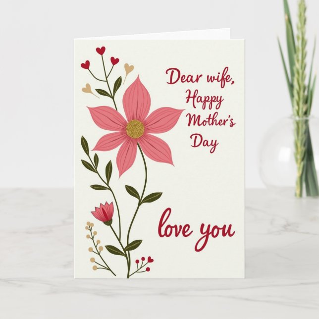 Chevron Botanical Thanks Card (Front)