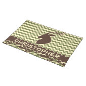 Chevron Buck Camouflage Personalize Cloth Placemat (On Table)