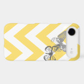 Chevron Butterflies Iphone Case | Yellow Grey (Back (Horizontal))