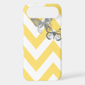 Chevron Butterflies Iphone Case | Yellow Grey (Back)