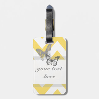 Chevron Butterflies Luggage Tag