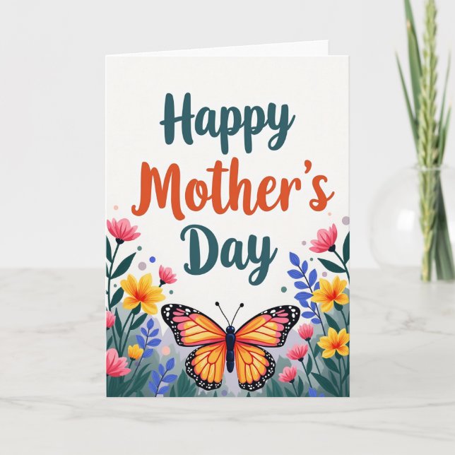 Chevron Butterfly Mothers Day Card (Front)