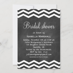 Chevron Chalkboard Bridal Shower Invitation
