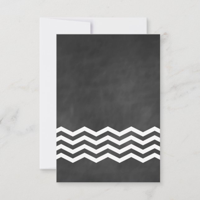Chevron Chalkboard RSVP. RSVP Card (Front)