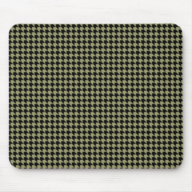 Chevron Checks Avocado and Black Mouse Pad (Front)