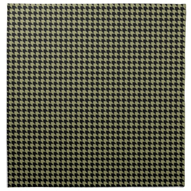 Chevron Checks Avocado and Black Napkin (Front)