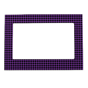 Chevron Checks Grape and Black Magnetic Picture Frame
