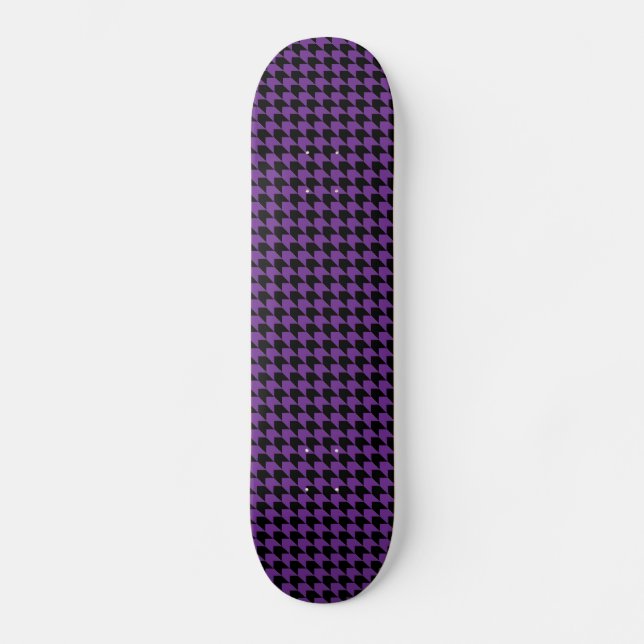 Chevron Checks Grape and Black Skateboard (Front)