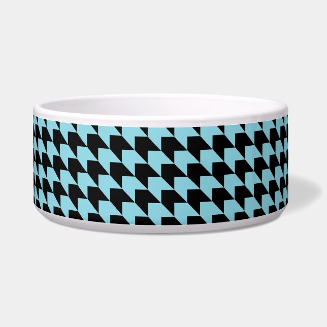 Chevron Checks Sky and Black Bowl (Front)