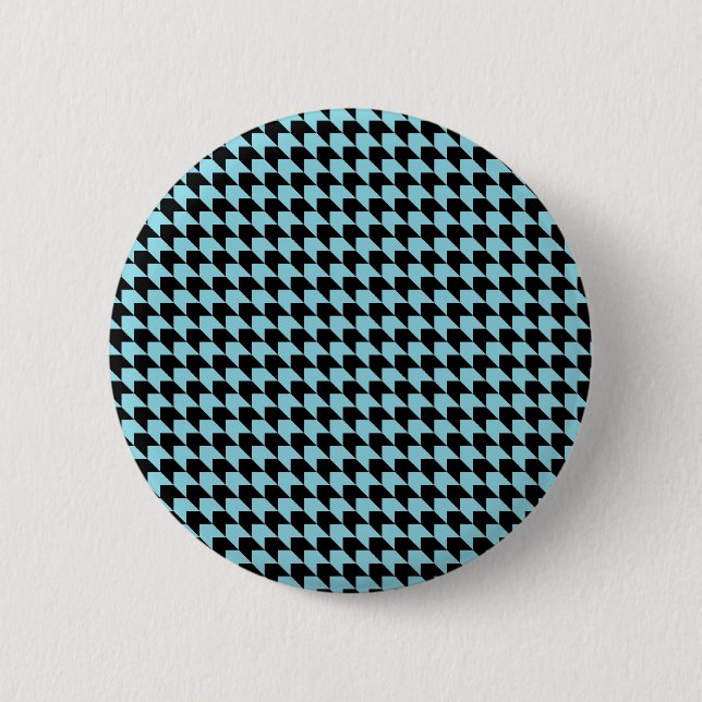 Chevron Checks Sky and Black Button (Front)