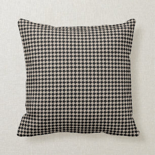 Chevron Checks Tan and Black Throw Pillow
