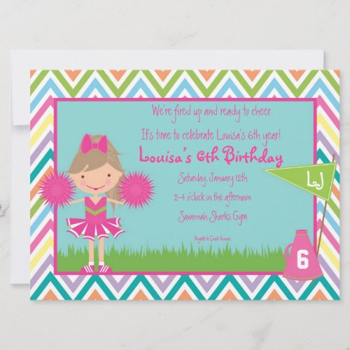 Chevron Cheer Party Invitation