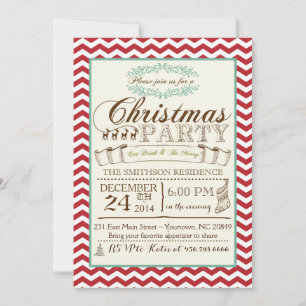 Chevron Christmas Party Invitation