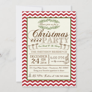 Chevron Christmas Party Invitation
