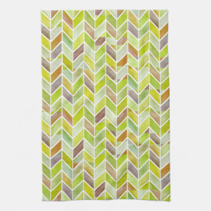 Chevron Citron Wood Kitchen Towel