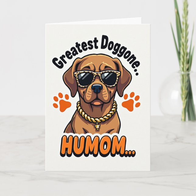 Chevron Cool Canine Great Mom Card (Front)