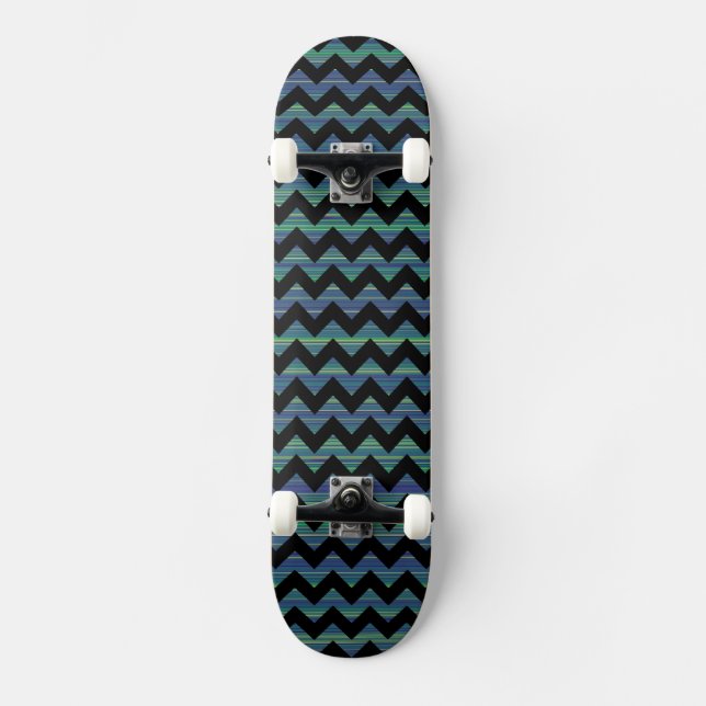 chevron cool stripes skateboard deck (Front)