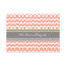 Chevron Coral Gray Elopement Announcement Cards