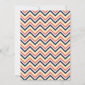 Chevron Couples Shower Invitation Coral And Blue (Back)