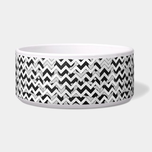 Chevron Cow Black and White Bowl (Right)