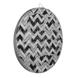 Chevron Cow Black and White Dartboard